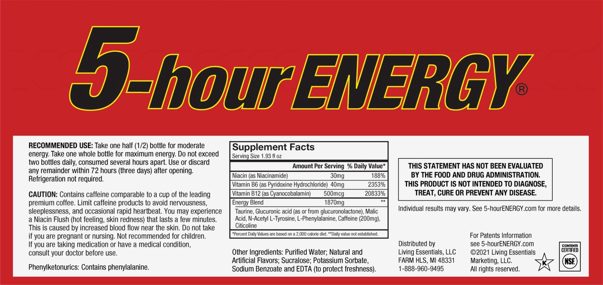 slide 6 of 6, 5-Hour Energy Berry Regular Strength - 10 ct, 10 ct