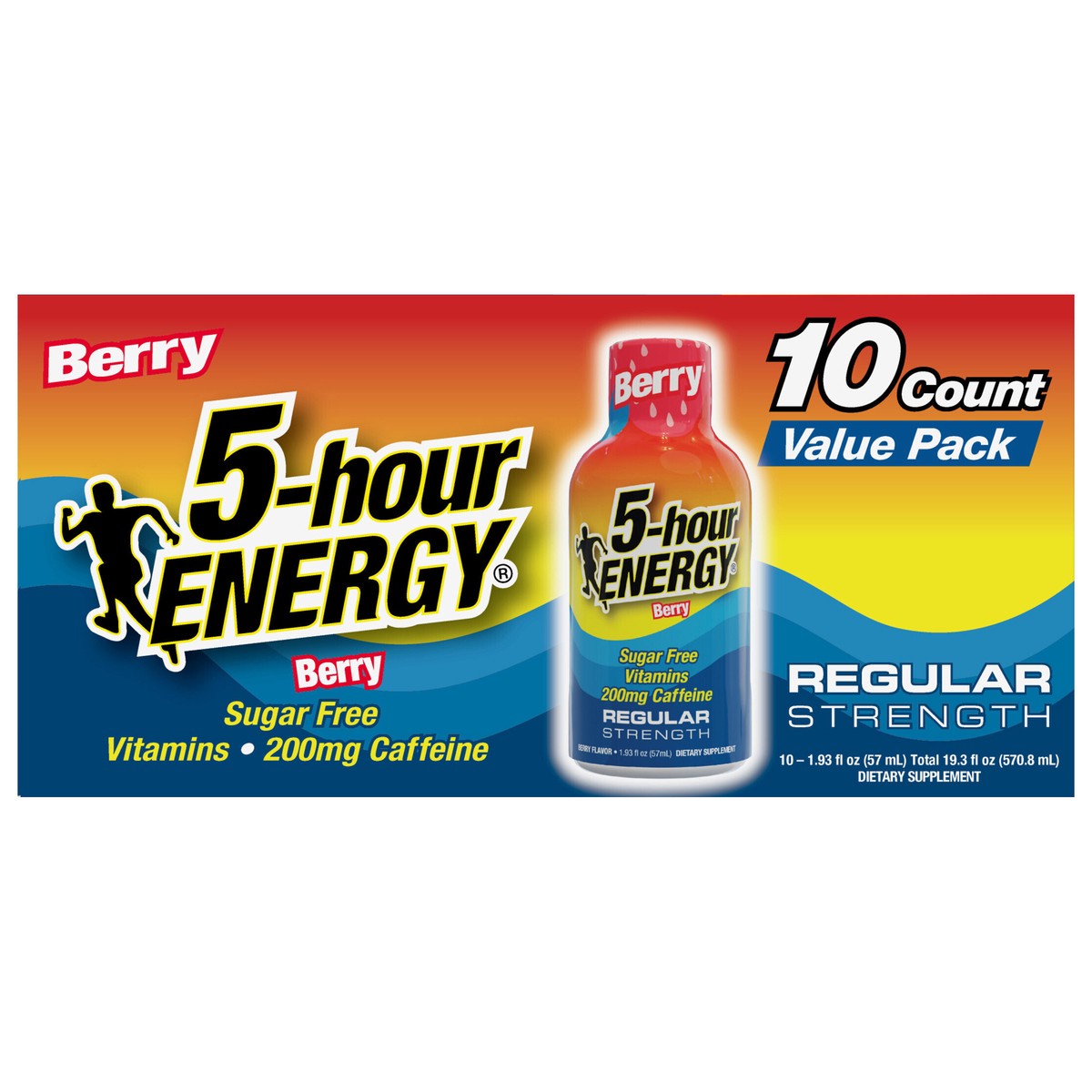 slide 1 of 6, 5-hour ENERGY Regular Strength Berry Shots, 10 Pack, 1.93 oz, regular strength berry, 1.93 fl oz, 10 ct