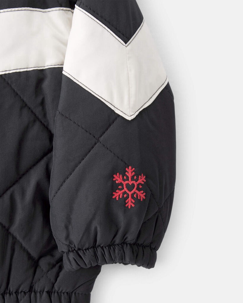 slide 2 of 3, Carter's Carters Baby Girl Color Block Puffer Jacket - Black Black 18M, 1 ct