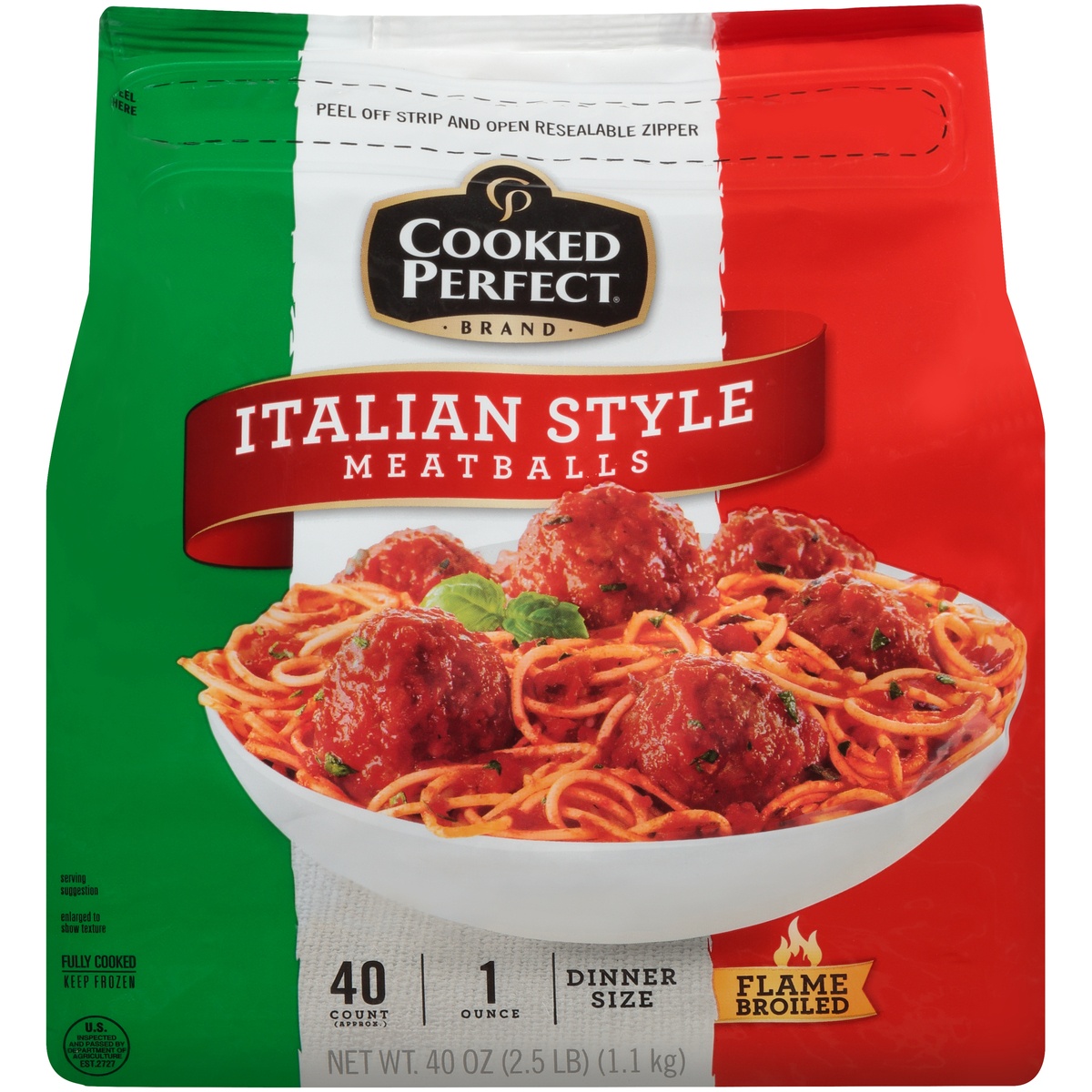 slide 1 of 1, Cooked Perfect Italian Style Meatballs, 40 oz