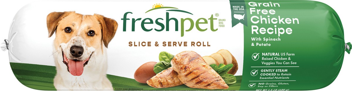 slide 2 of 3, Freshpet Slice & Serve Grain Free Chicken Recipe Dog Food 1.5 lb, 1.5 lb