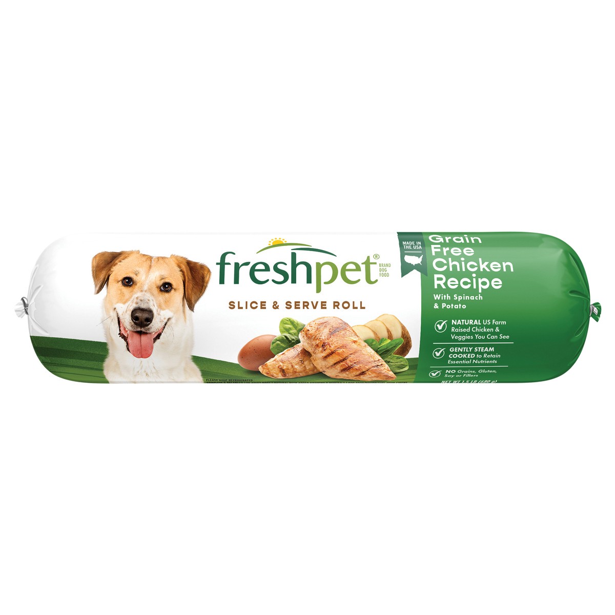 slide 1 of 3, Freshpet Slice & Serve Grain Free Chicken Recipe Dog Food 1.5 lb, 1.5 lb