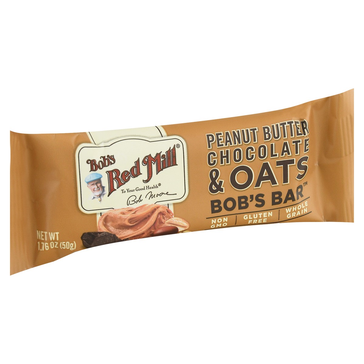 slide 8 of 9, Bob's Red Mill Peanut Butter Chocolate & Oats Bar 1.76 oz Wrapper, 1.76 oz