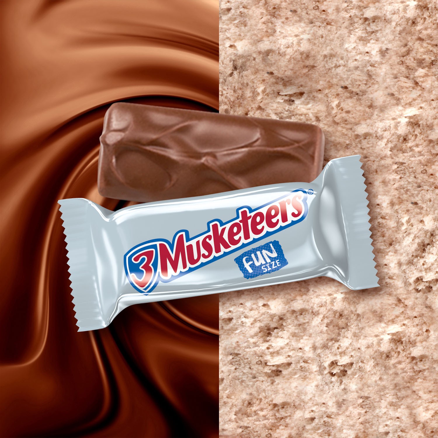 slide 3 of 8, 3 MUSKETEERS Fun Size Milk Chocolate Candy Bars 10.48, 10.48 oz