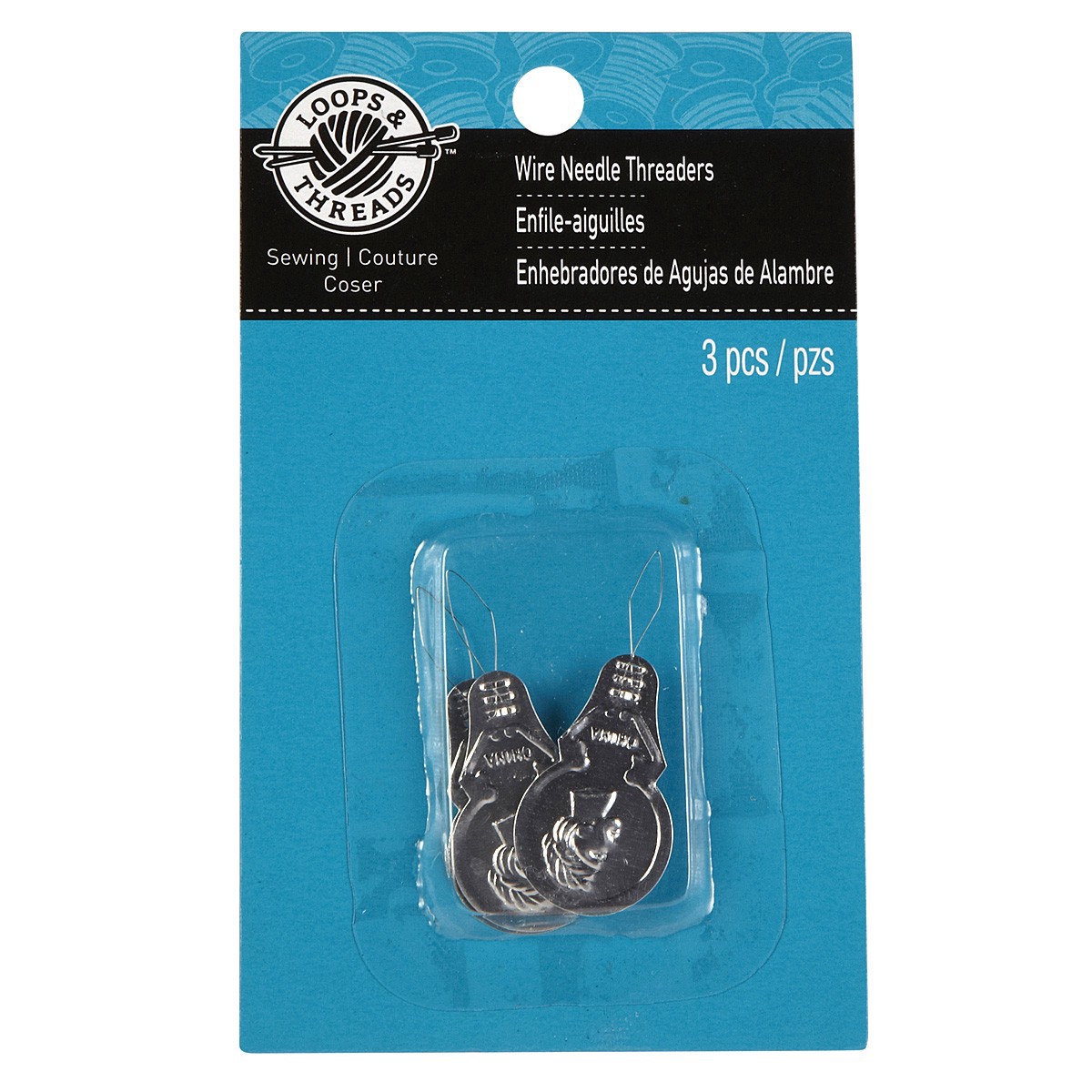 slide 3 of 3, Loops & Threads Wire Needle Threaders, 3 ct