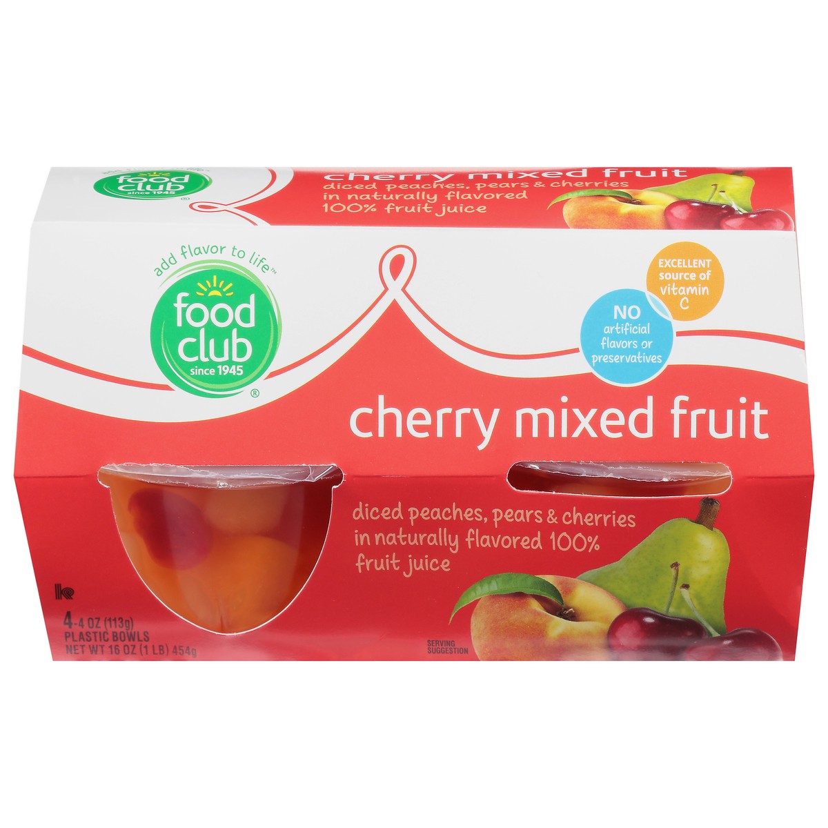 slide 1 of 13, Food Club Cherry Mixed Fruit Cups In Juice, 4 ct; 4 oz