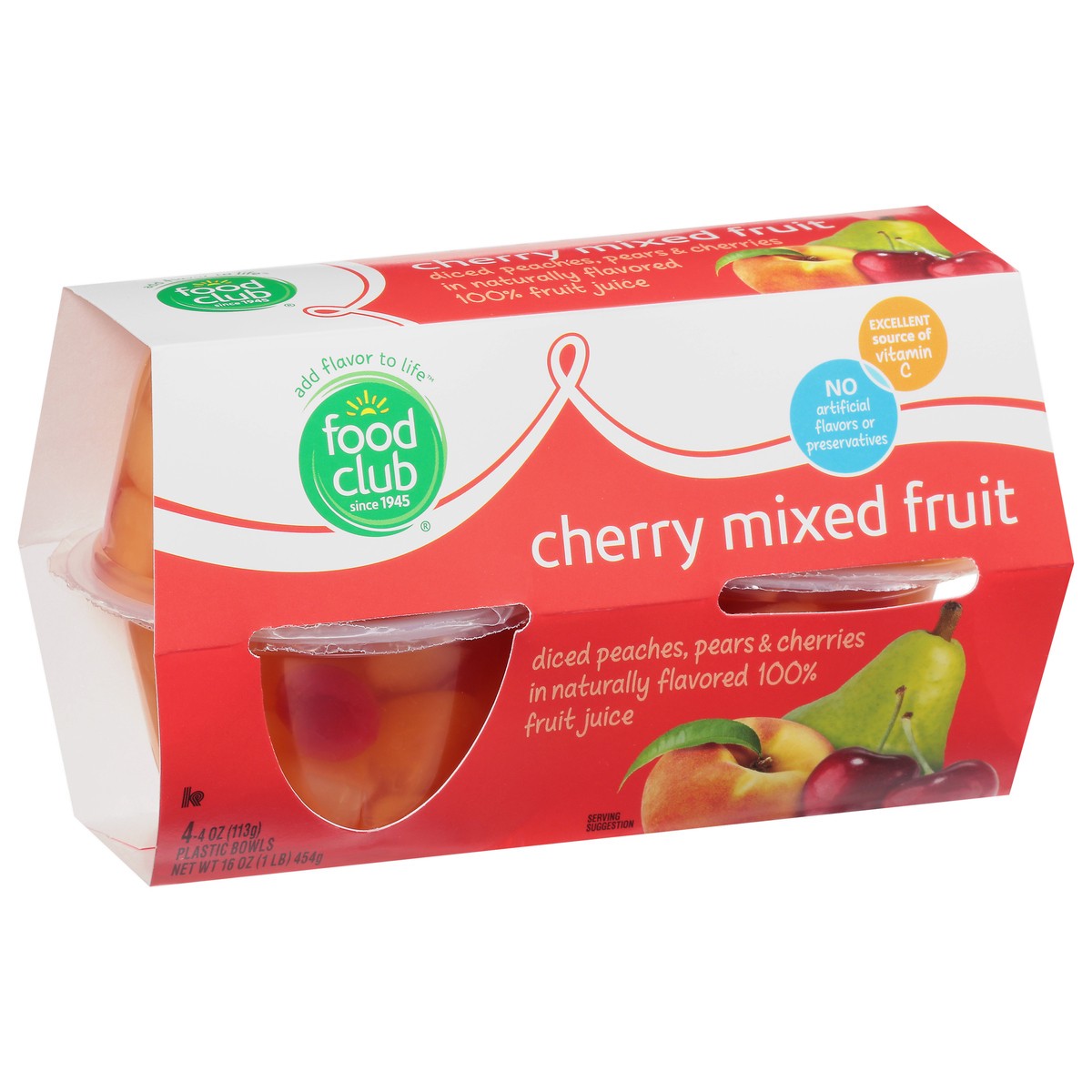 slide 8 of 13, Food Club Cherry Mixed Fruit Cups In Juice, 4 ct; 4 oz