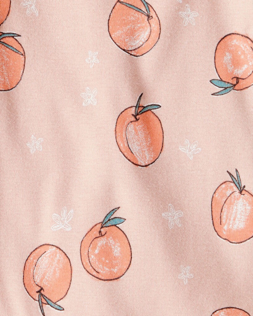 slide 2 of 3, Littleplanet Baby Organic Cotton Bodysuit in Peach Print Peach NB, 1 ct