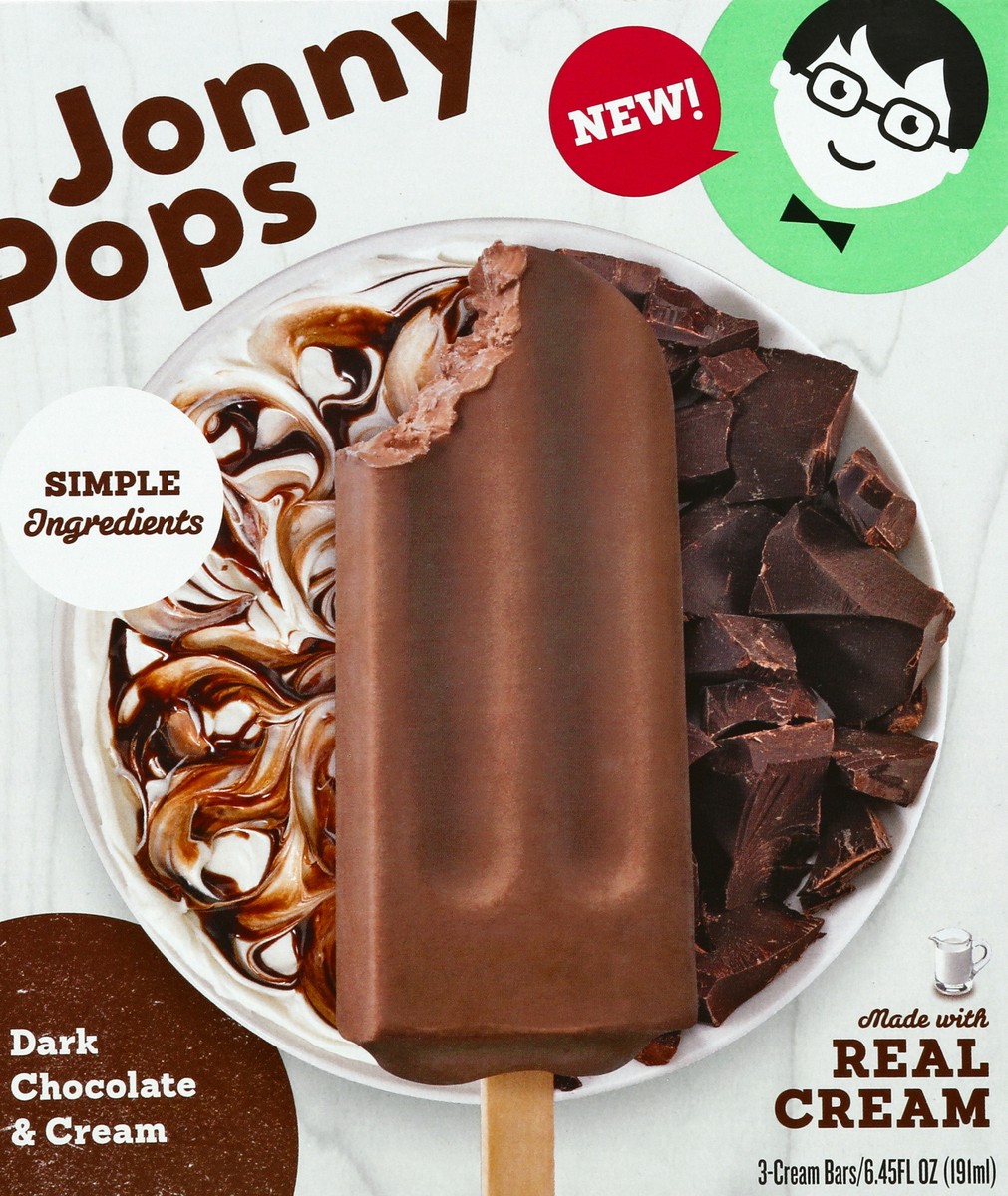 slide 4 of 4, Jonny Pops Dark Chocolate & Cream Ice Cream Bars, 6.45 oz