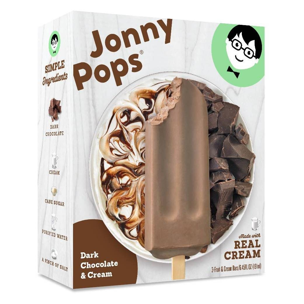 slide 1 of 4, Jonny Pops Dark Chocolate & Cream Ice Cream Bars, 6.45 oz