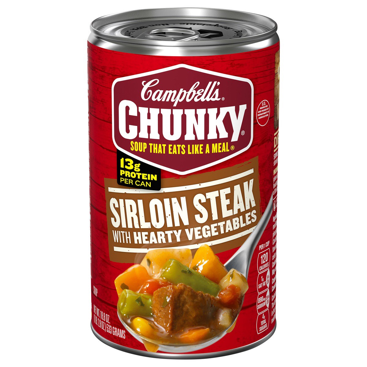 slide 1 of 5, Campbell's Chunky Grilled Sirloin Steak & Hearty Vegetables Soup, 