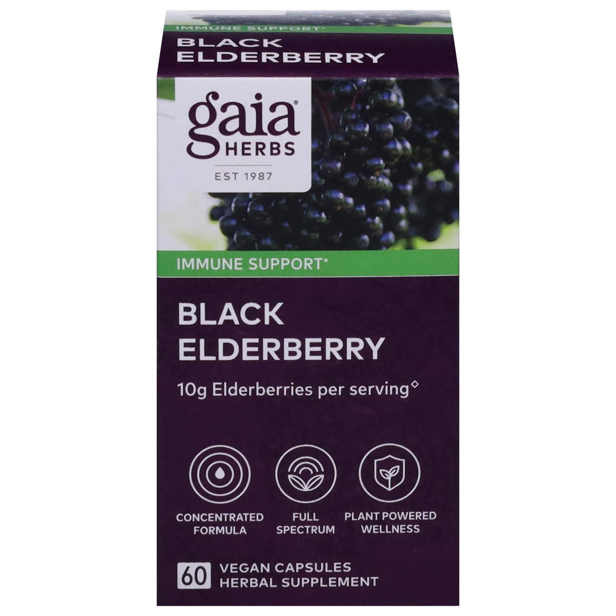 slide 13 of 14, Gaia Herbs Immune Support Black Elderberry 60 Capsules, 60 ct