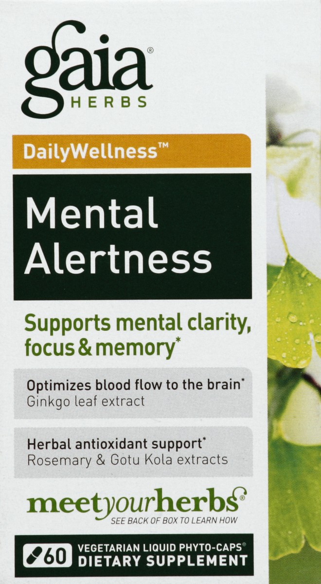 slide 4 of 4, Gaia Herbs DailyWellness Mental Alertness Vegetarian Liquid Phyto-Caps, 60 ct