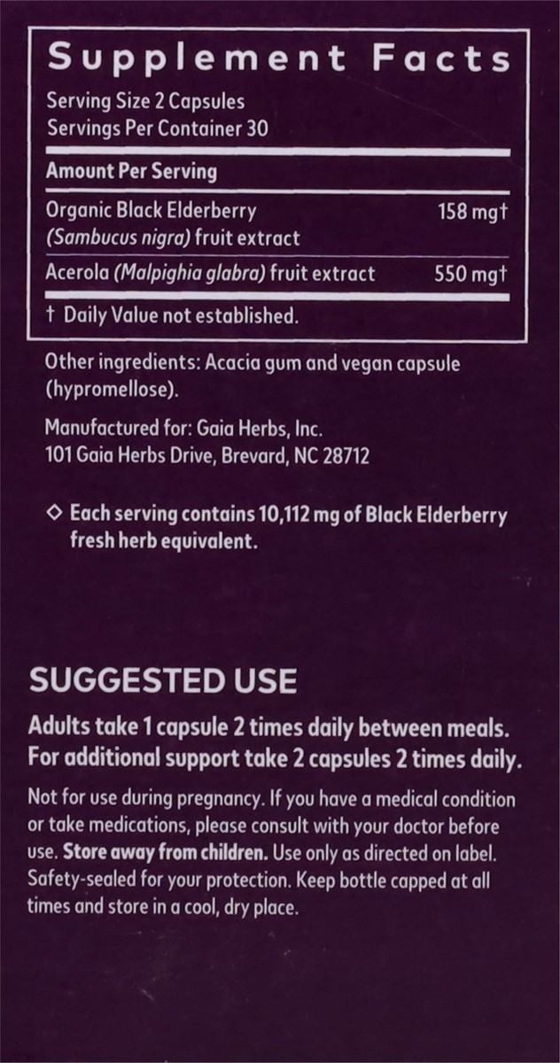 slide 5 of 14, Gaia Herbs Immune Support Black Elderberry 60 Capsules, 60 ct