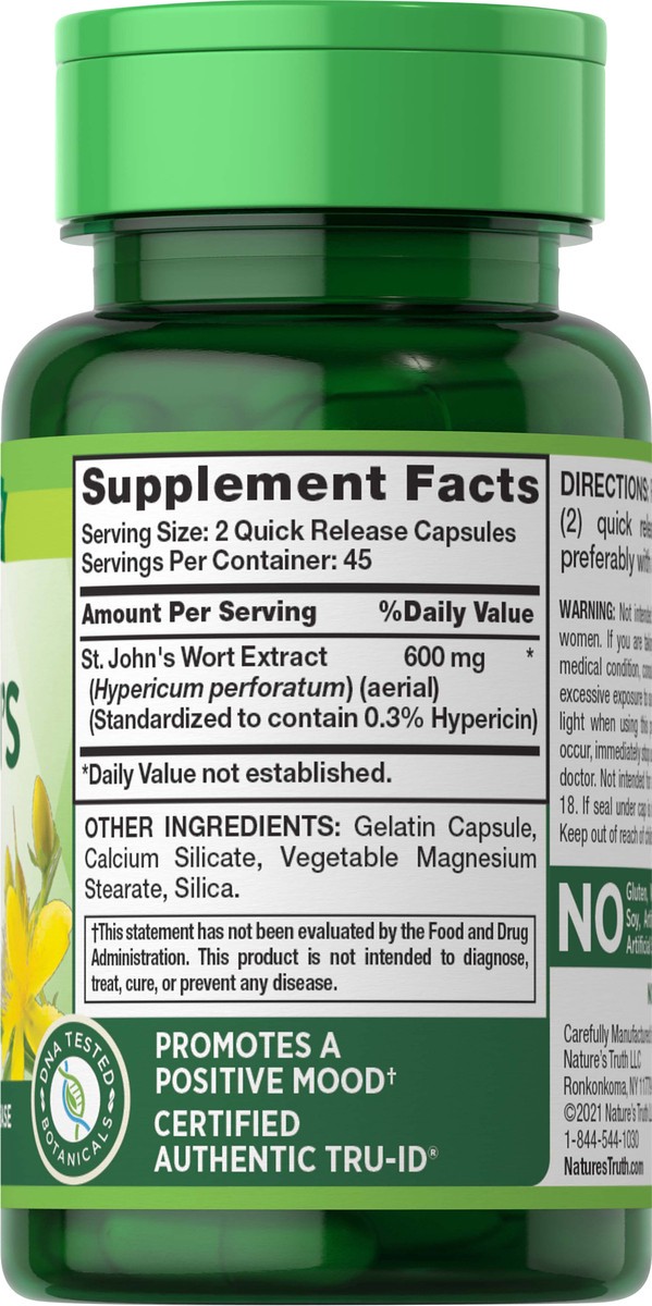 slide 3 of 5, Nature's Truth Standardized St Johns Wort 360 mg - 90 Count, 90 ct