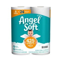 Angel Soft 2-Ply Mega Roll Unscented Bathroom Tissue 6 ea