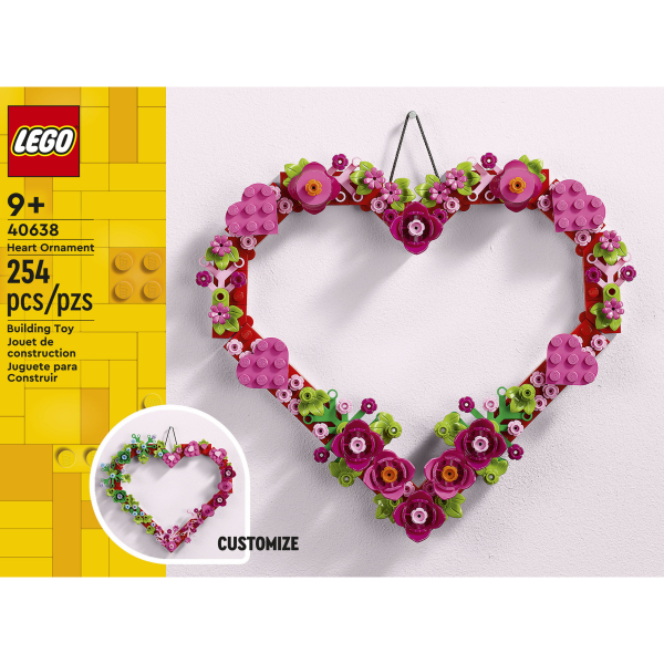 slide 3 of 13, LEGO Heart Ornament 40638 Building Toy Kit, 1 ct