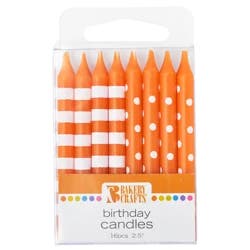 Bakery Crafts Candle Stripes & Dots Orange 2.5"