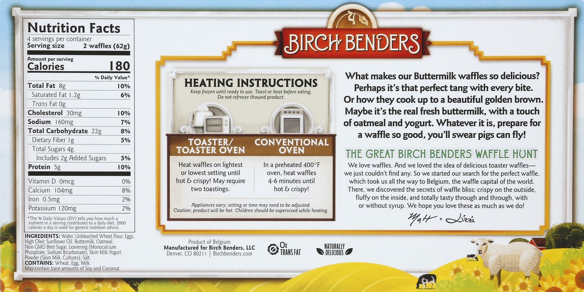 slide 10 of 10, Birch Benders Bbend Buttermilk Toaster Waffles, 8.75 oz