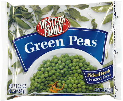 slide 1 of 1, Western Family Green Peas, 16 oz