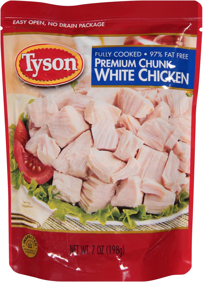 slide 9 of 9, Tyson Premium Chunk White Chicken Breast, 7 oz., 198.45 g