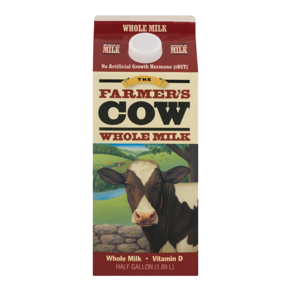 slide 1 of 1, The Farmer's Cow Cow Whole Milk, 64 fl oz