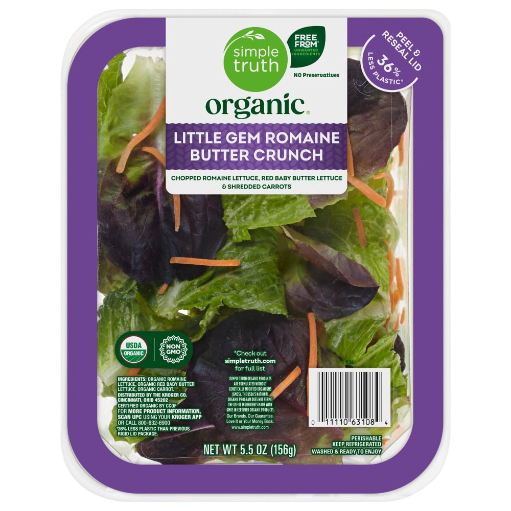 slide 3 of 3, Simple Truth Organic Romaine & Butter Crunch, 5.5 oz