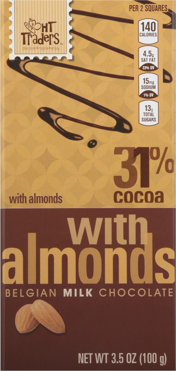 slide 1 of 9, Harris Teeter Traders Almond Milk Chocolate Bar, 3.5 oz