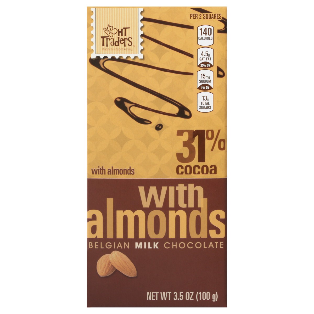 slide 1 of 9, HT Traders Almond Milk Chocolate Bar, 3.5 oz