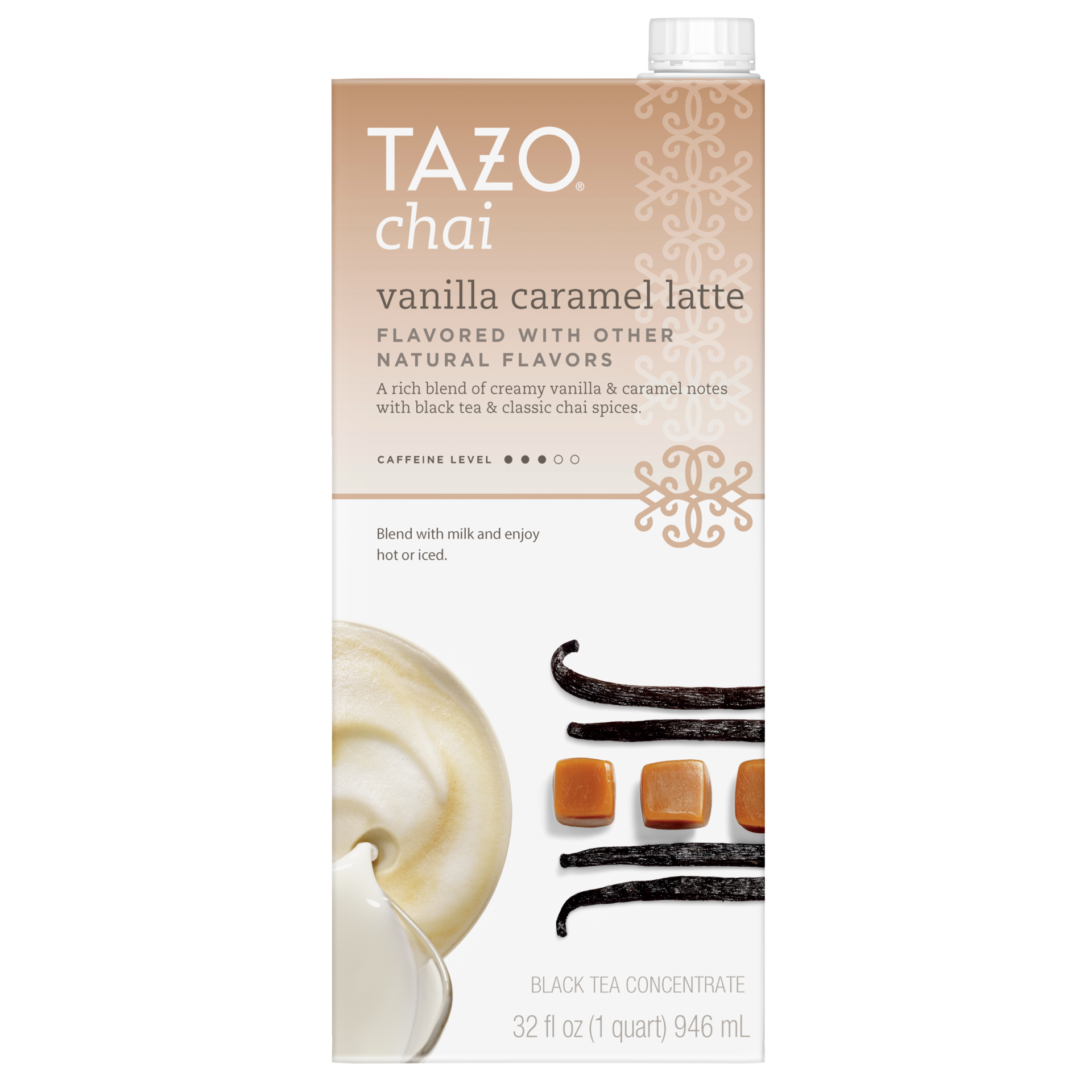 slide 3 of 4, TAZO Black Tea Concentrate Vanilla Caramel Latte, 32 oz, 32 oz