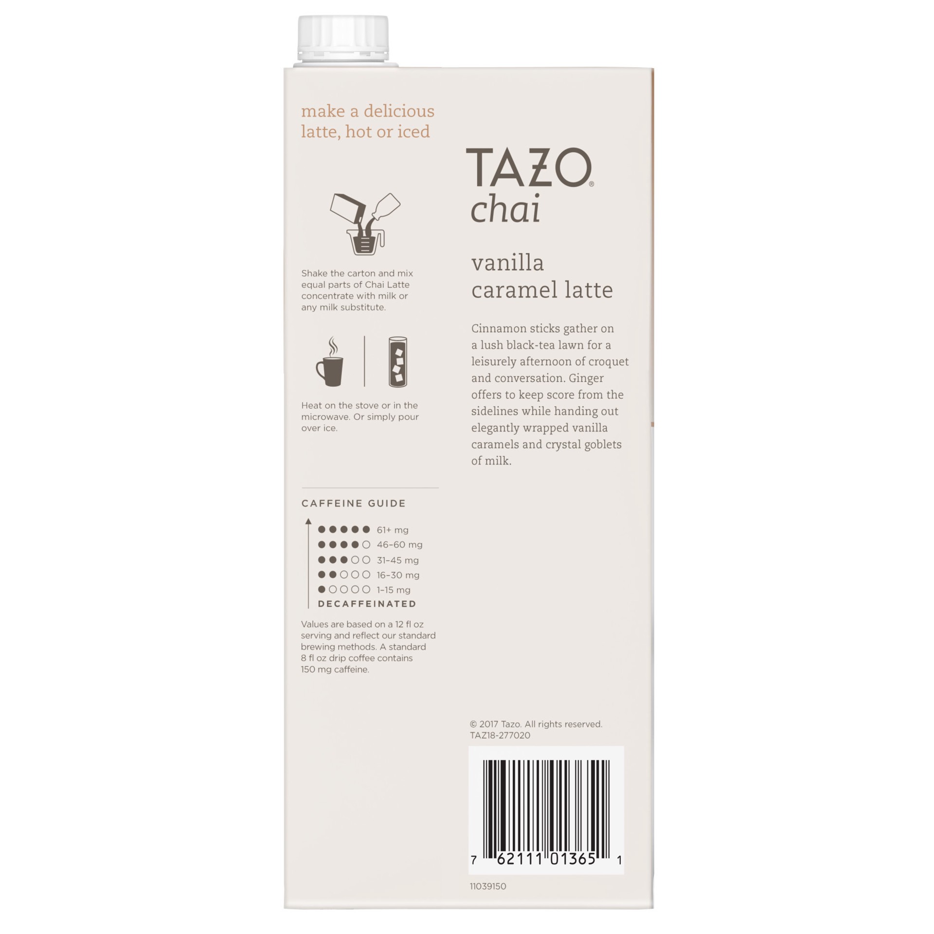 slide 4 of 4, TAZO Black Tea Concentrate Vanilla Caramel Latte, 32 oz, 32 oz