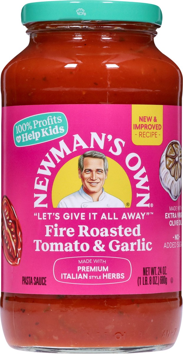 slide 4 of 9, Newman's Own Fire Roasted Tomato & Garlic Pasta Sauce 24 oz, 24 oz