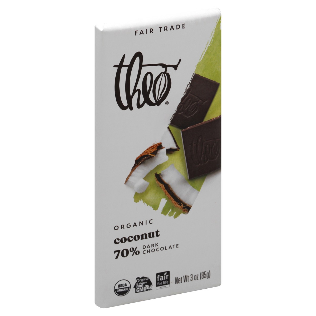 slide 2 of 9, Theo Chocolate Toasted Coconut Dark Chocolate Bar, 3 oz