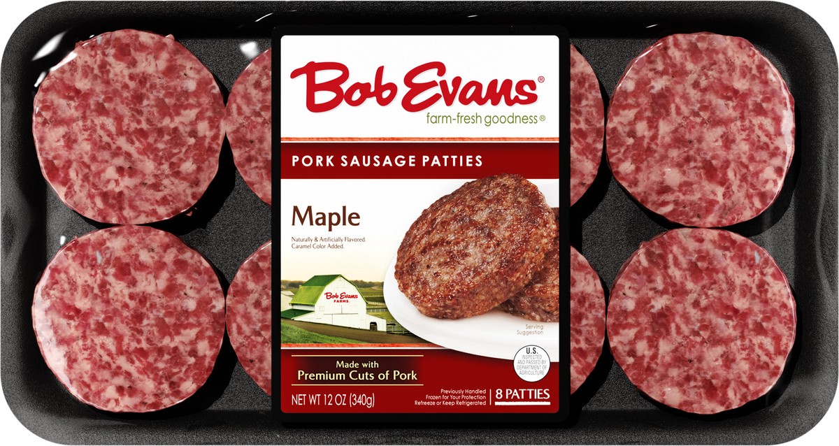 slide 7 of 9, Bob Evans Maple Pork Sausage Patties 12 oz 8 ct, 1 ct