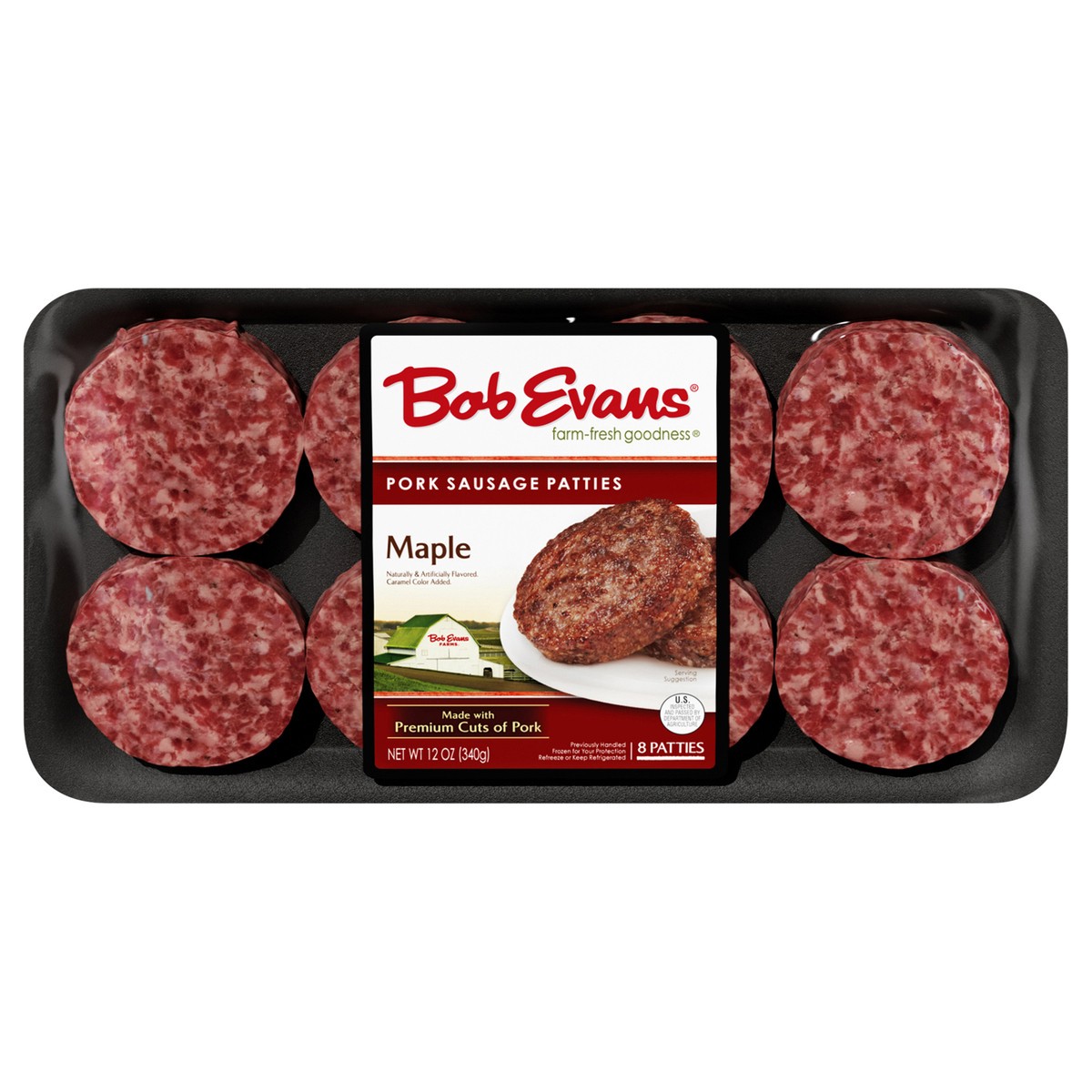 slide 1 of 9, Bob Evans Maple Pork Sausage Patties 12 oz 8 ct, 1 ct