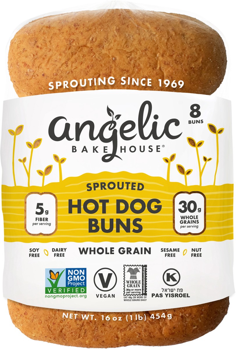 slide 6 of 6, Angelic Bakehouse 7-Grain Hotdog Sprouted Buns, 16 oz