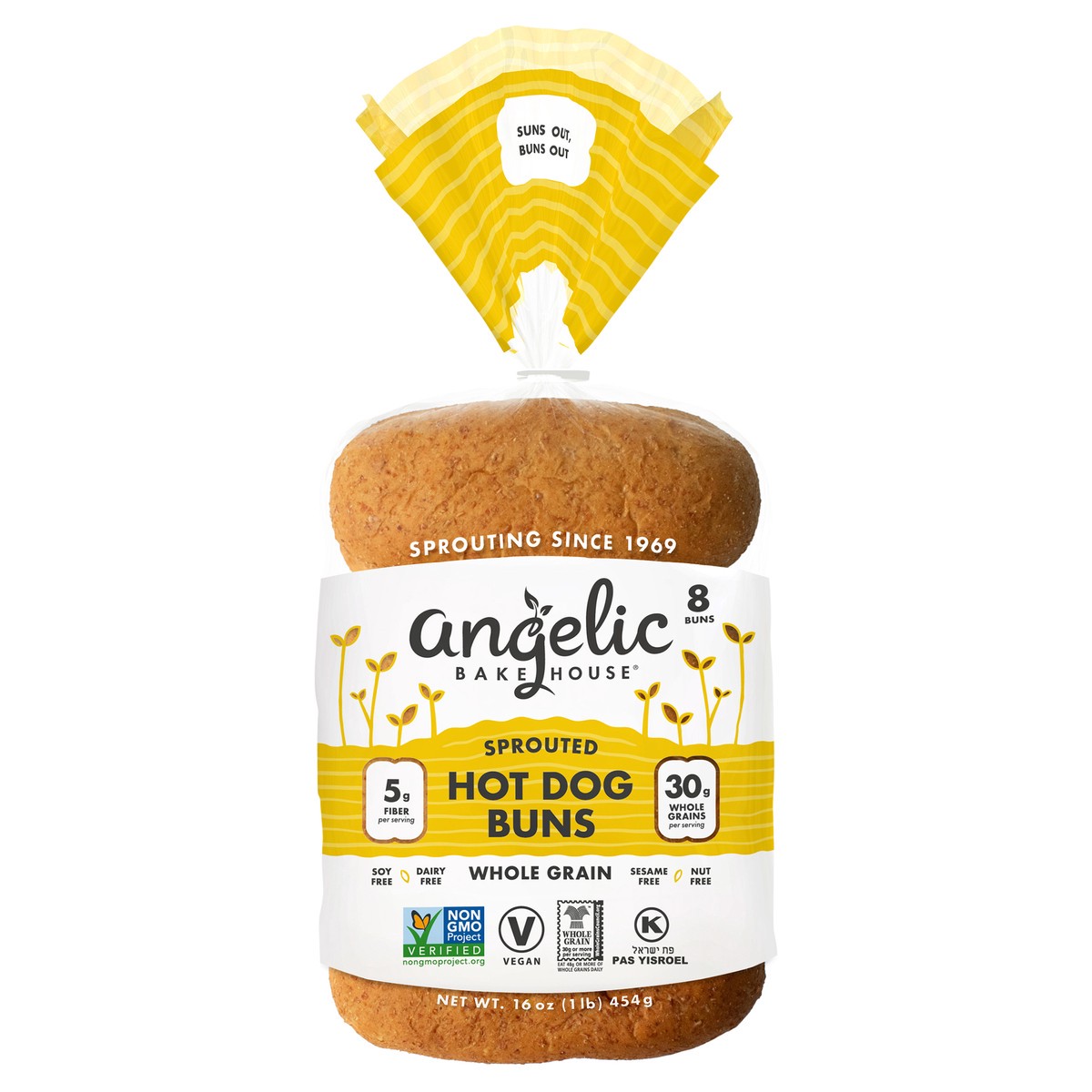 slide 1 of 6, Angelic Bakehouse 7-Grain Hotdog Sprouted Buns, 16 oz