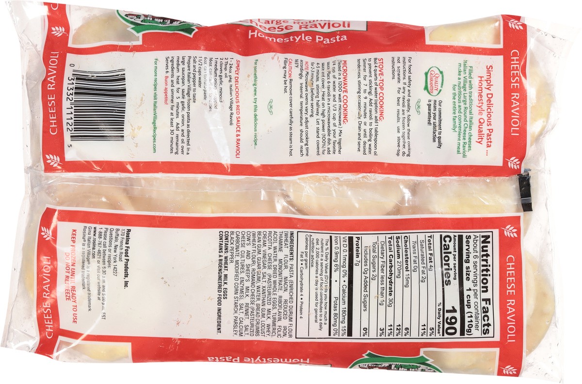slide 13 of 13, Italian Village Large Round Cheese Raviloi, 24 oz