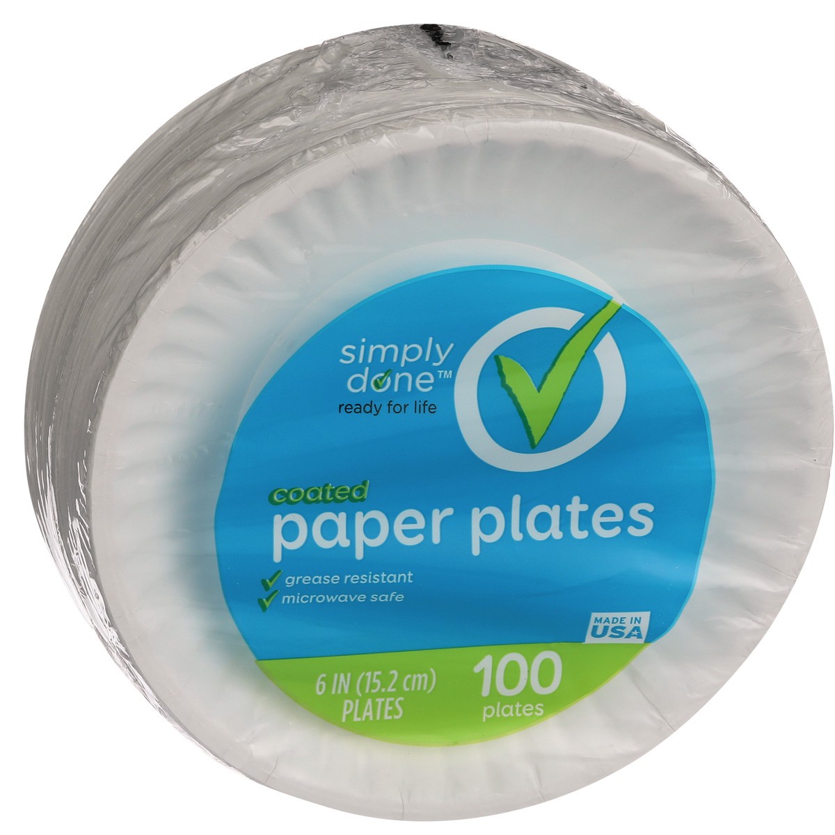 slide 3 of 8, Simply Done Coated White Paper Plate, 100 ct