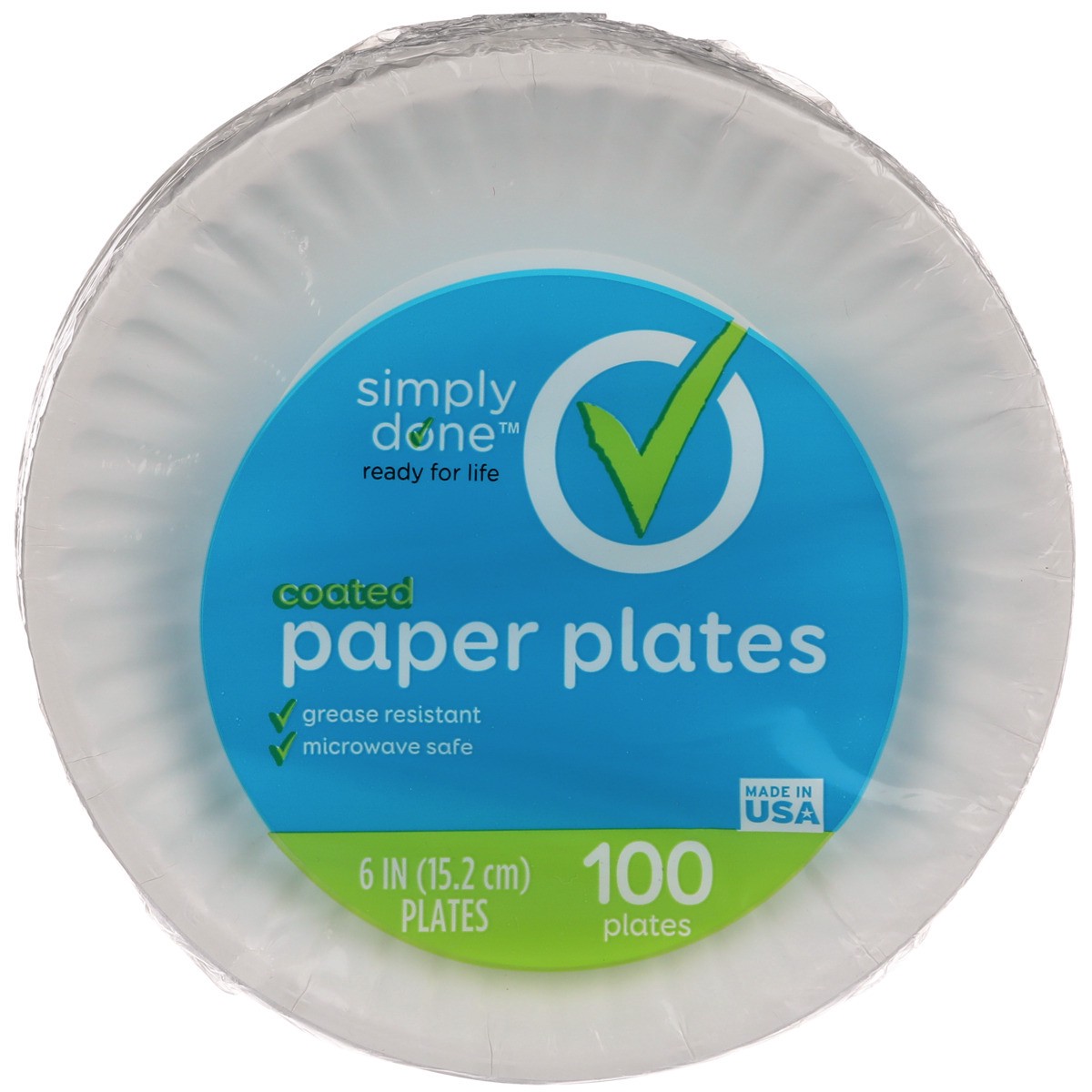 slide 2 of 8, Simply Done Coated White Paper Plate, 100 ct