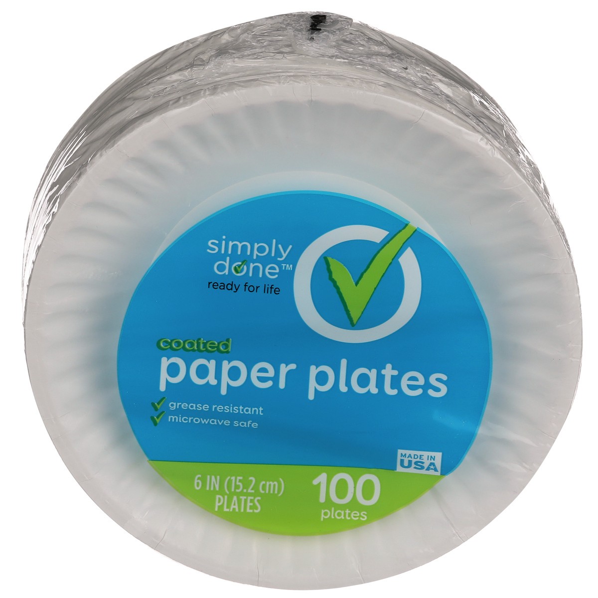 slide 1 of 8, Simply Done Coated White Paper Plate, 100 ct