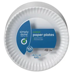 Simply Done Coated White Paper Plates