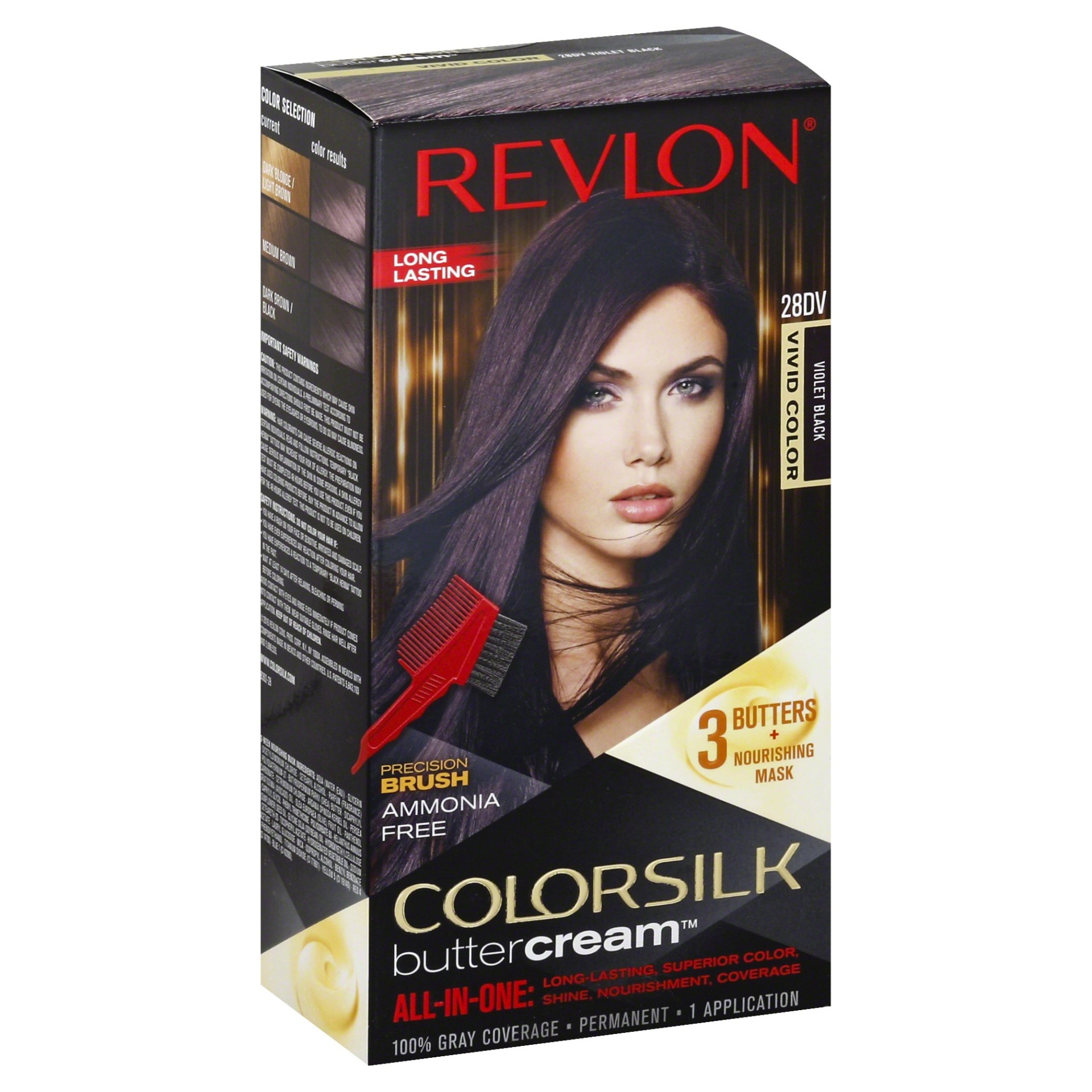 slide 1 of 4, Revlon Permanent Color, Violet Black 28DV, 1 ct