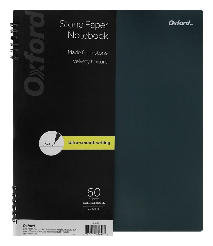 slide 1 of 1, Oxford Stone Paper Notebook - Gray, 11 in x 8.5 in