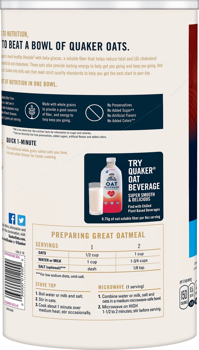 slide 3 of 5, Quaker Oats, 42 oz