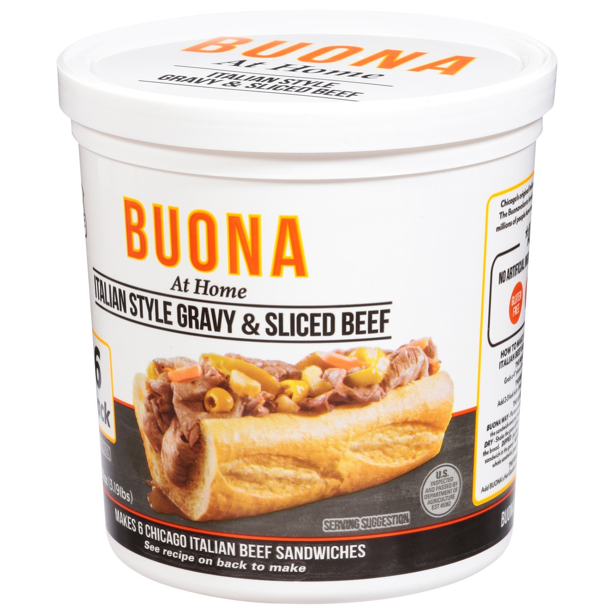 slide 4 of 14, Buona Italian Style Gravy & Sliced Beef 6 Pack, 6 ct