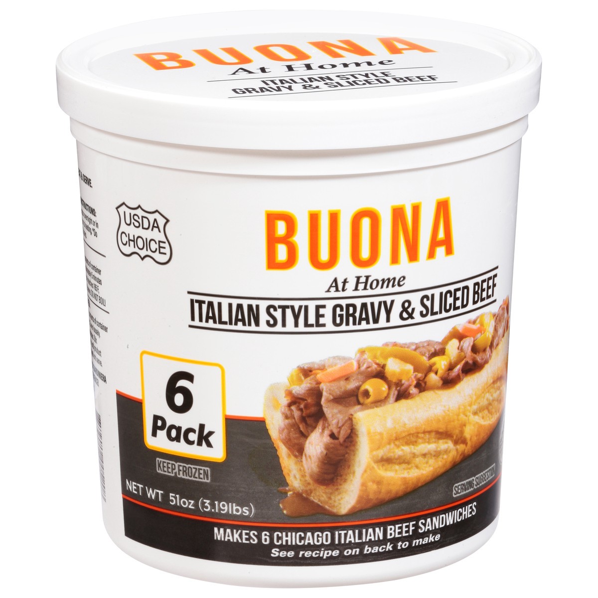 slide 5 of 14, Buona Italian Style Gravy & Sliced Beef 6 Pack, 6 ct