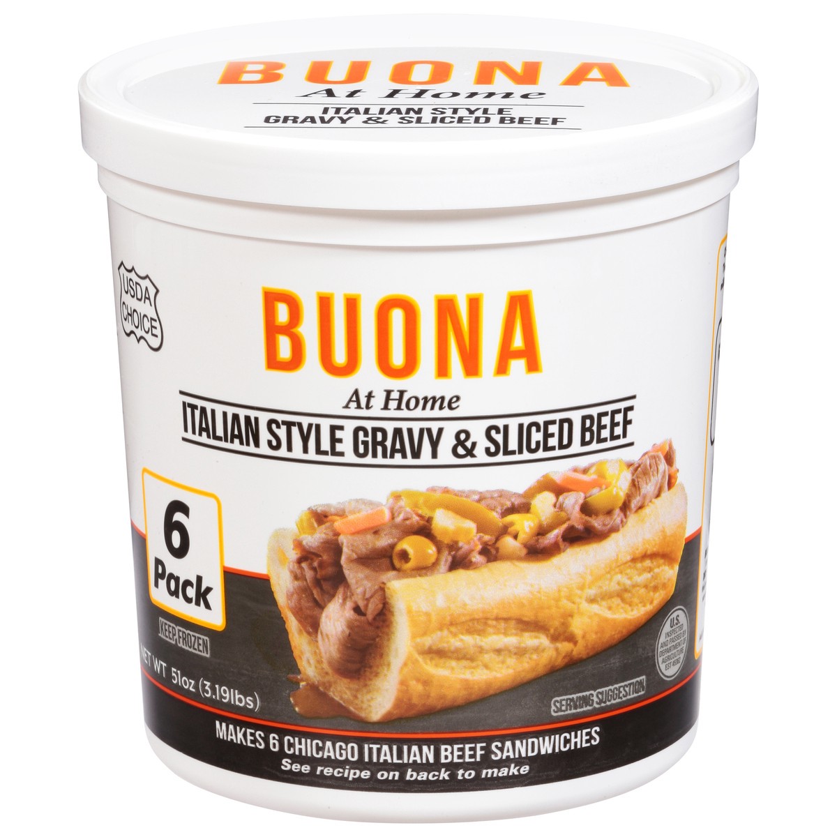 slide 8 of 14, Buona Italian Style Gravy & Sliced Beef 6 Pack, 6 ct