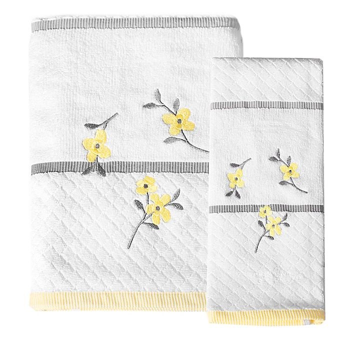 slide 1 of 1, Saturday Knight Spring Garden Hand Towel - White, 1 ct