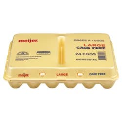 Meijer Cage Free Grade A Large Eggs - 24 ct